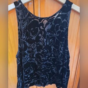 Wilfred Black Velvet Top with Floral Design